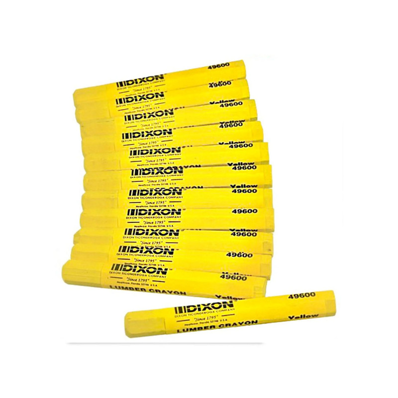 Dixon Lumber Crayon - 12 Piece - Color:Yellow